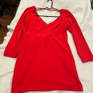 Sweetheart long sleeve dress.